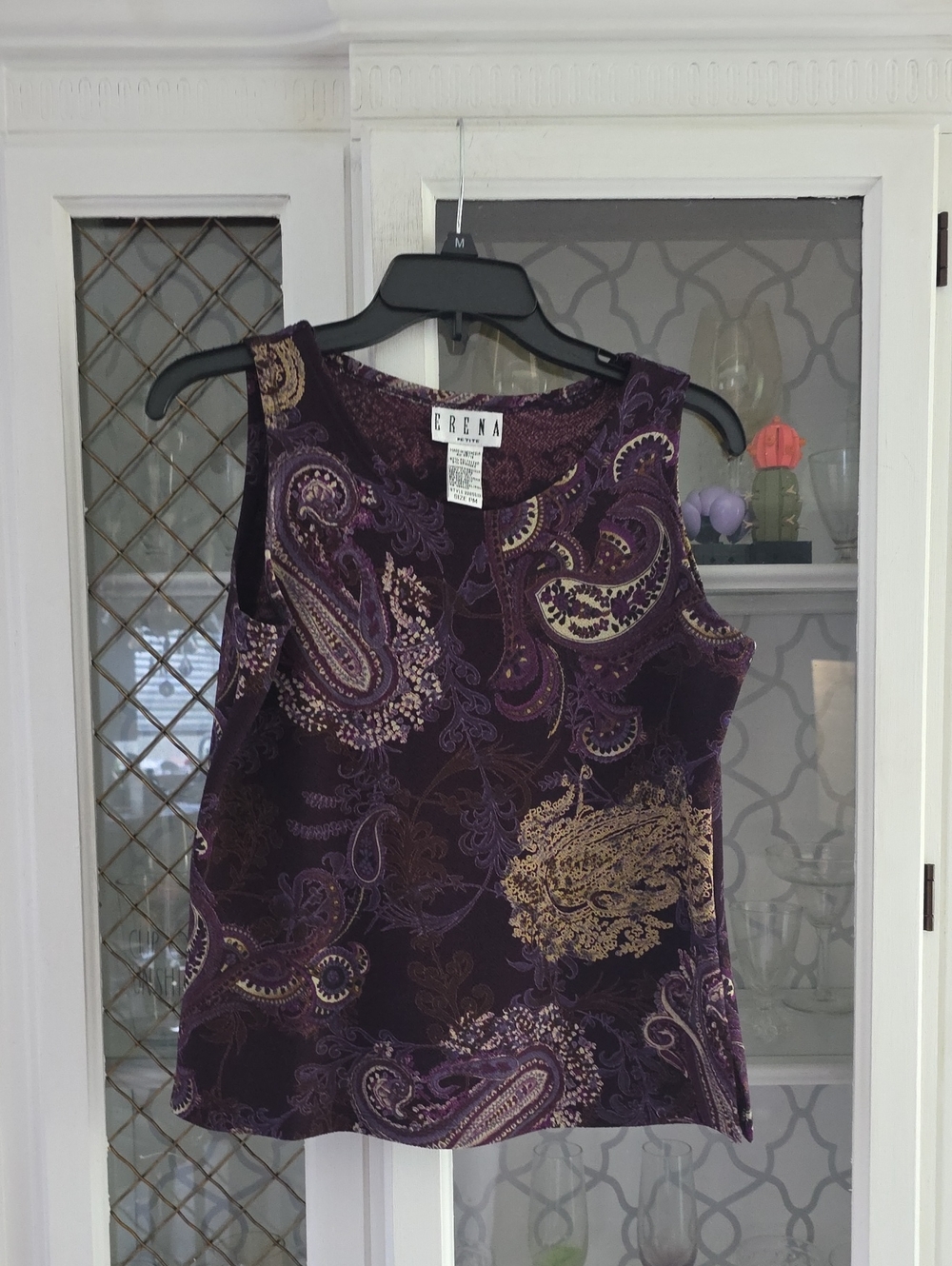 Erena Women's Purple Paisley Tank Top